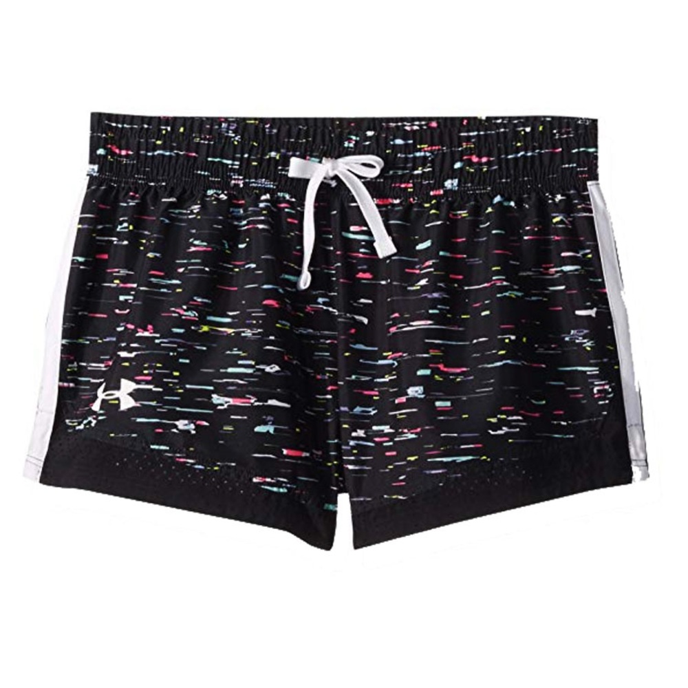 Under Armour Sprint Printed Shorts Black White Running Athletic Size XS/S